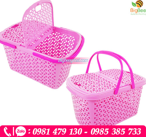 Giỏ xách chữ nhật màu hồng Giỏ xách chữ nhật màu hồng