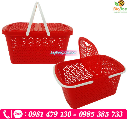 Giỏ xách chữ nhật màu đỏ Giỏ xách chữ nhật màu đỏ