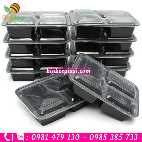 Khay nhựa 4 ngăn HT25 có nắp đậy trong suốt