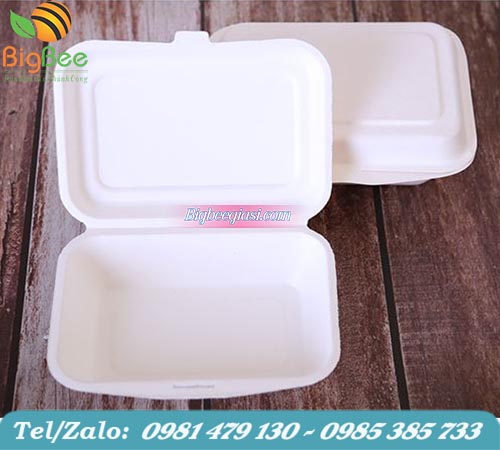 hộp bã mía đựng cơm 1 ngăn 600ml