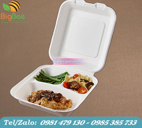 hộp bã mía 3 ngăn