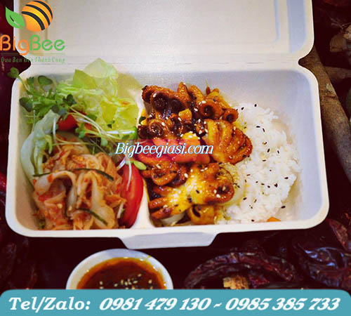 hộp bã mía đựng cơm, xôi, thức ăn