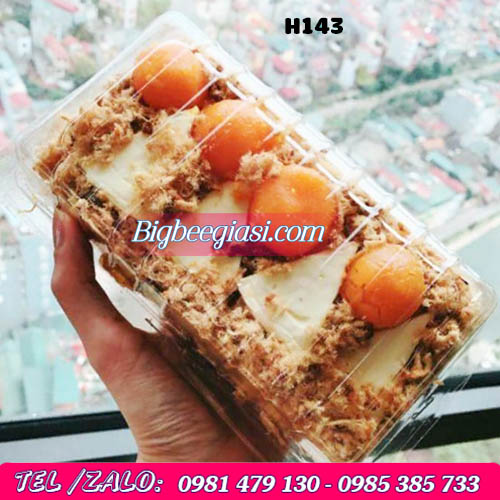 hộp đựng chữ nhật đựng bánh bông lan trứng muối h143