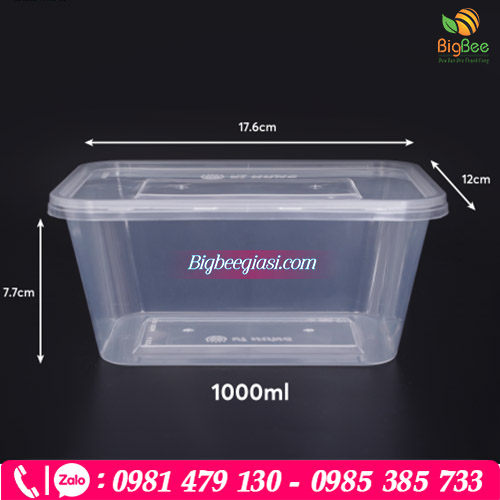 Hộp thực phẩm chữ nhật 1000ml Hộp thực phẩm chữ nhật 1000ml