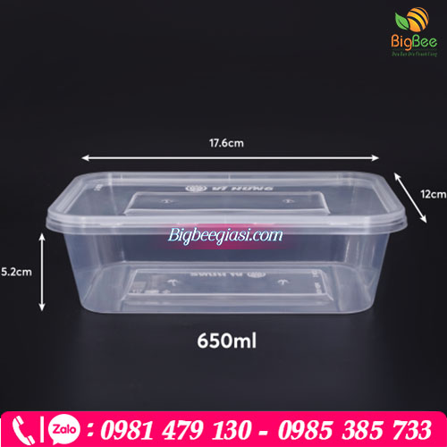 Hộp thực phẩm chữ nhật 650ml Hộp thực phẩm chữ nhật 650ml