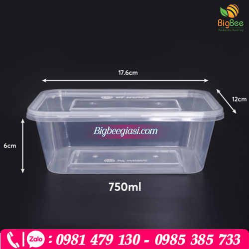 Hộp thực phẩm chữ nhật 750ml Hộp thực phẩm chữ nhật 750ml
