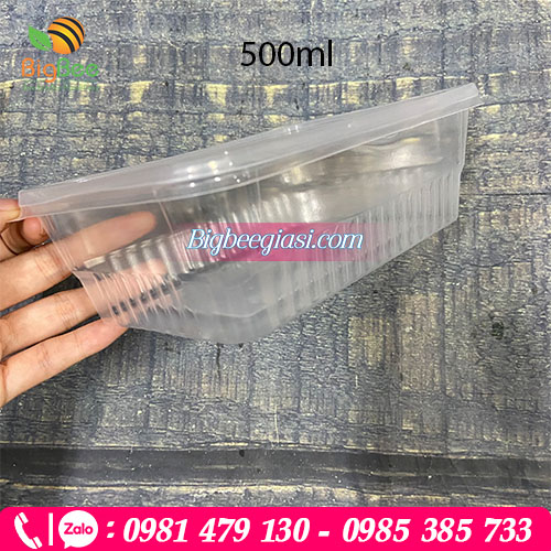 Hộp rau câu chữ nhật 500ml Hộp rau câu chữ nhật 500ml