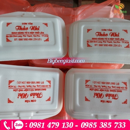 Hộp đựng cơm tấm in logo Hộp đựng cơm tấm in logo