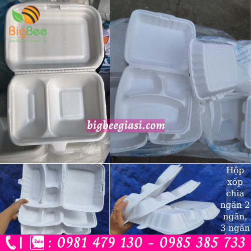 Hộp cơm xốp chia ngăn