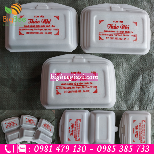 Hộp xốp cơm in logo