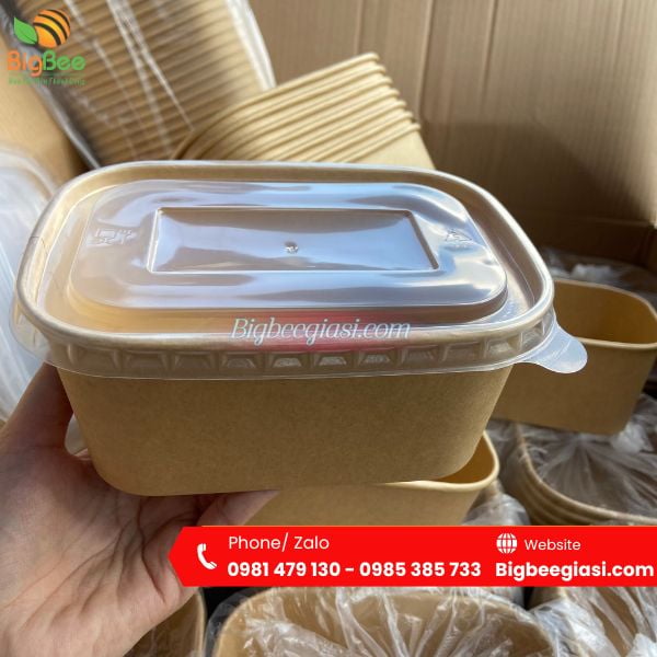 Hộp giấy bento chữ nhật nắp trong Hộp giấy bento chữ nhật nắp trong