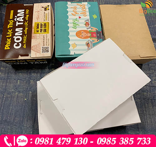 Đa dạng mẫu mã hộp giấy đựng cơm tấm Đa dạng mẫu mã hộp giấy đựng cơm tấm