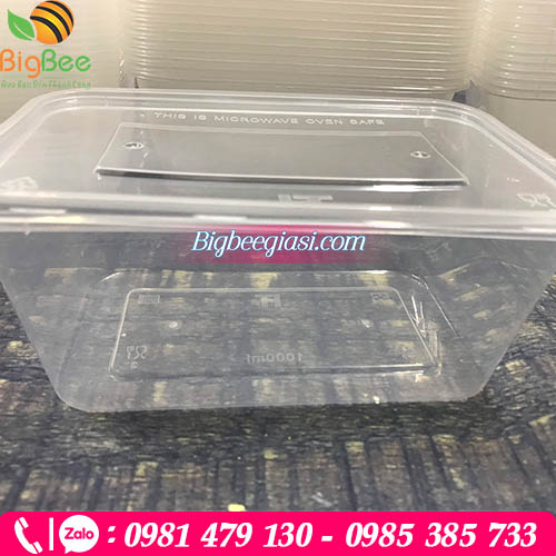 Hộp nhựa 1000ml trắng trong