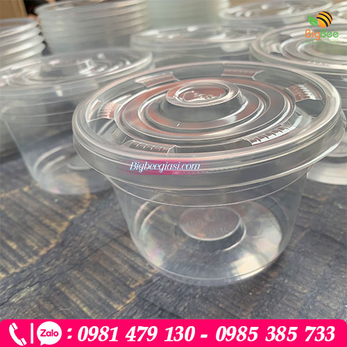 Hộp nhựa tròn 400ml đựng cháo dinh dưỡng Hộp nhựa tròn 400ml đựng cháo dinh dưỡng