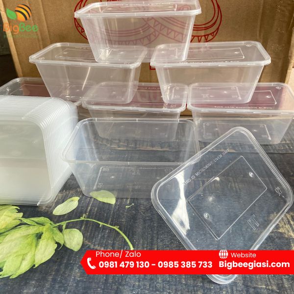 Hộp nhựa chữ nhật dùng 1 lần Hộp nhựa chữ nhật dùng 1 lần