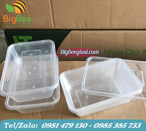 các loại hộp nhựa chữ nhật màu trằng
