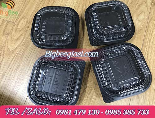hộp nhựa đế đen ht12 đựng bánh mì bơ tỏi