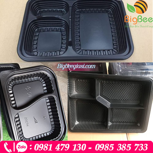 Hộp nhựa đen loại 2 ngăn, 3 ngăn, 4 ngăn