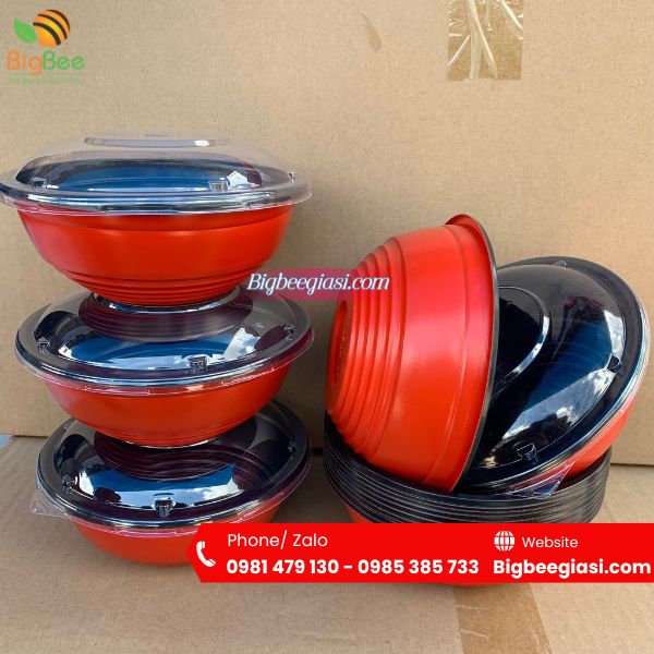 Tô nhựa đỏ đen Tô nhựa đỏ đen