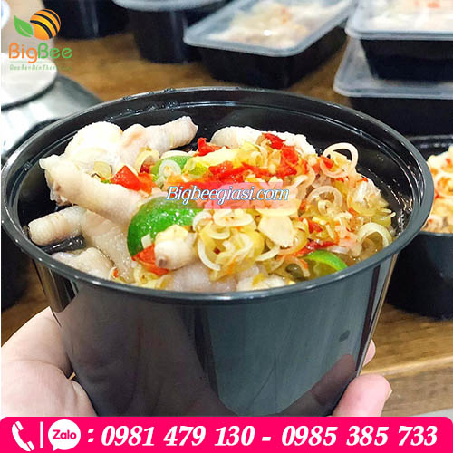 Hộp/ thố tròn pp 1000ml màu đen Hộp/ thố tròn pp 1000ml màu đen