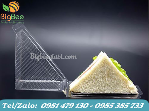 hộp nhựa tam giác đựng bánh mì sandwich