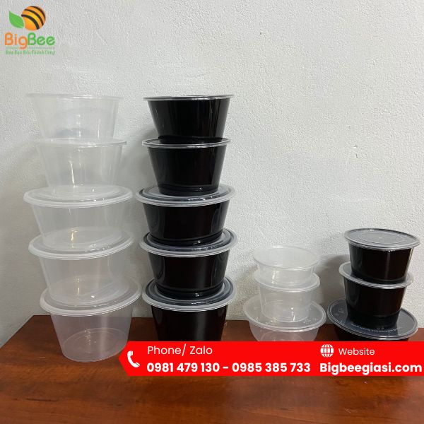 Hộp nhựa đế đen nhiều ngăn dùng 1 lần  Hộp nhựa đế đen nhiều ngăn dùng 1 lần