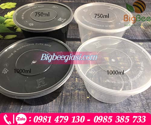 Hộp nhựa tròn 750ml - 1000ml