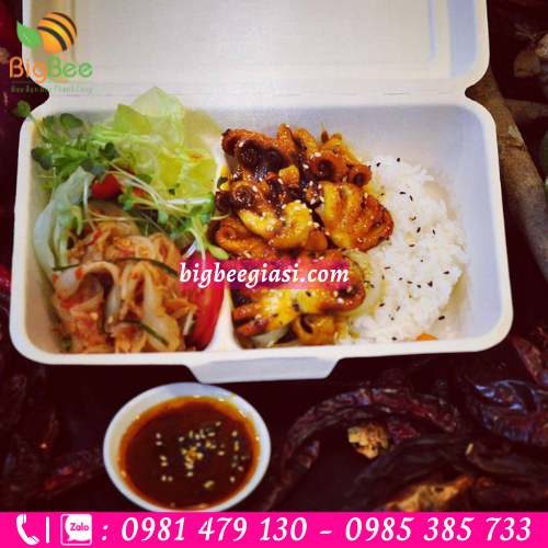 Hộp xốp 2 ngăn đựng cơm