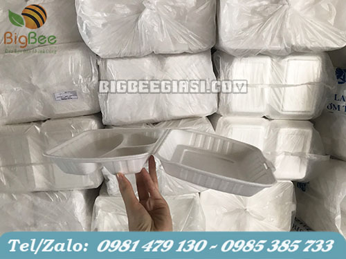 Hộp xốp đựng cơm 3 ngăn giá rẻ