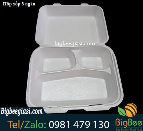 hộp xốp đựng cơm 3 ngăn