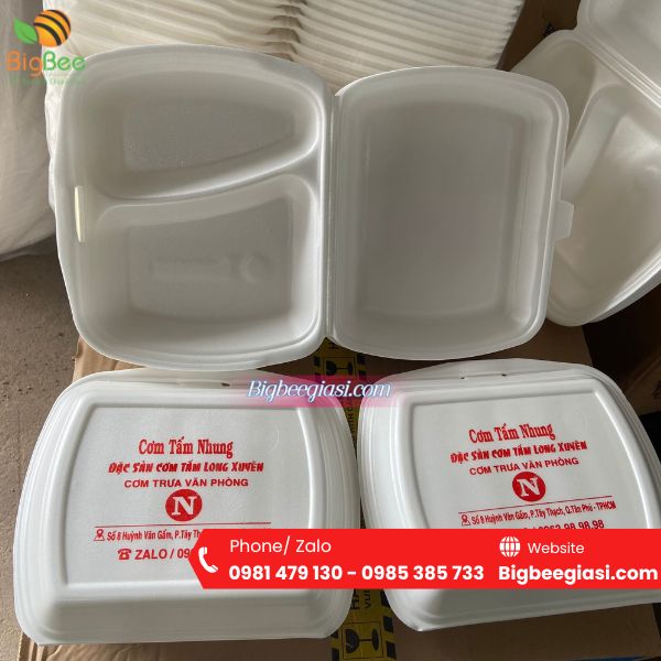 Mẫu in hộp xốp 2 ngăn Mẫu in hộp xốp 2 ngăn