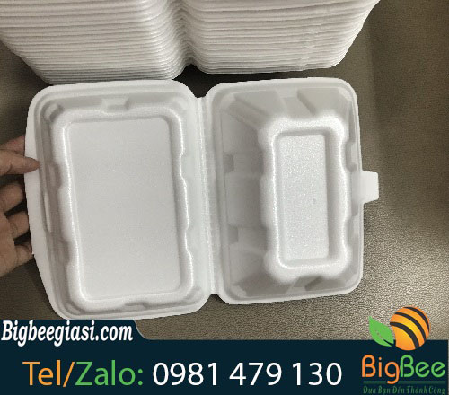 hộp xốp đựng cơm khứa màu trắng