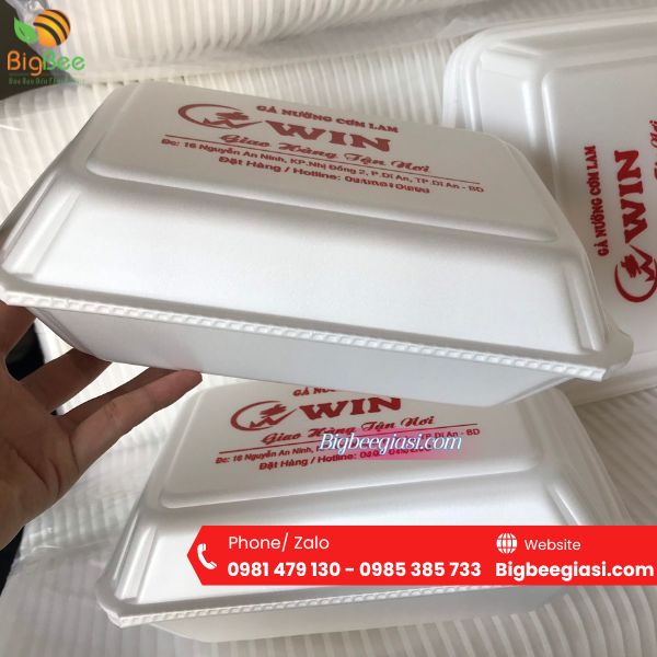 Mẫu in hộp xốp đựng vịt, gà nướng Mẫu in hộp xốp đựng vịt, gà nướng