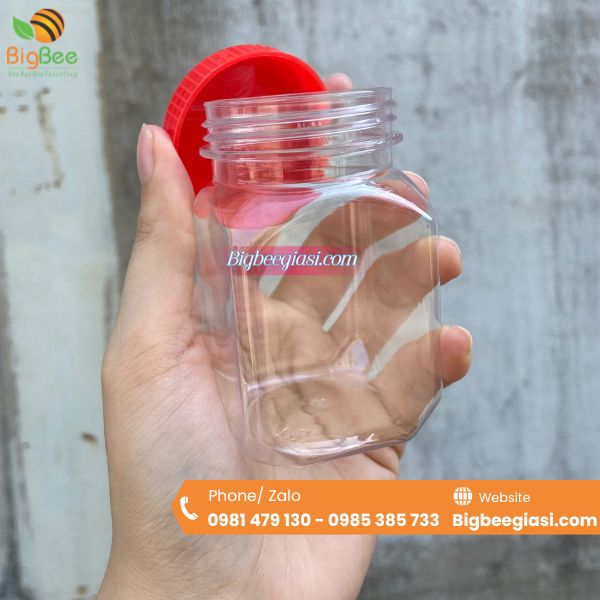 Hũ nhựa nắp đỏ 135ml Hũ nhựa nắp đỏ 135ml