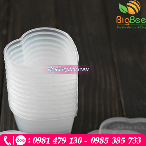 Hũ đựng bánh flan hình trái tim