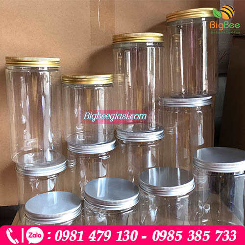 Hũ nhựa đa dạng dung tích và màu nắp Hũ nhựa đa dạng dung tích và màu nắp