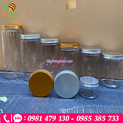 Hũ nhựa pet nắp nhôm vàng, nắp nhôm nhựa Hũ nhựa pet nắp nhôm vàng, nắp nhôm nhựa