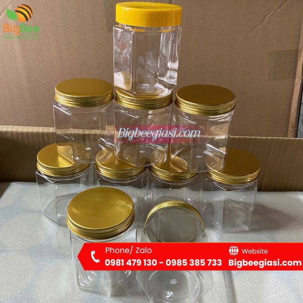 Hũ nhựa PET lục giác Hũ nhựa PET lục giác