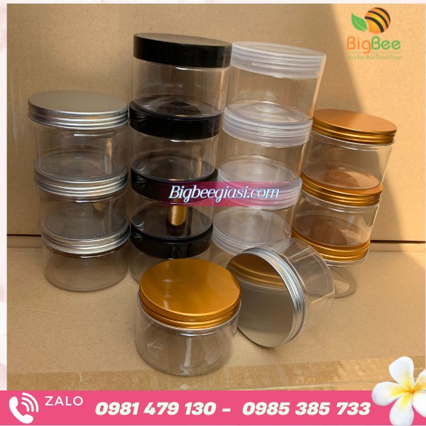 Hũ pet nắp nhôm - nắp nhựa đủ màu Hũ pet nắp nhôm - nắp nhựa đủ màu