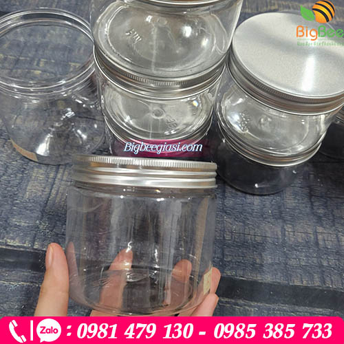 Hũ nhựa pet nắp nhôm 500ml Hũ nhựa pet nắp nhôm 500ml