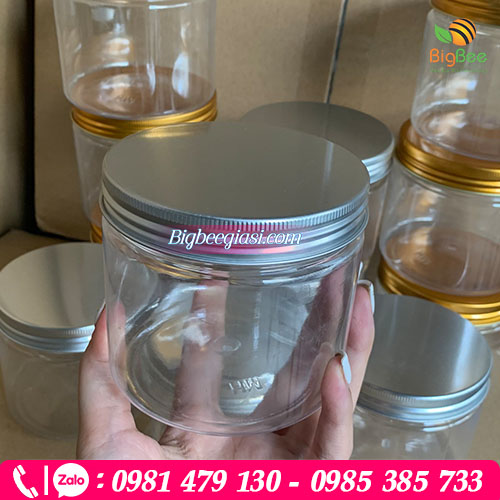 Hũ nhựa nắp nhôm bạc 500ml Hũ nhựa nắp nhôm bạc 500ml
