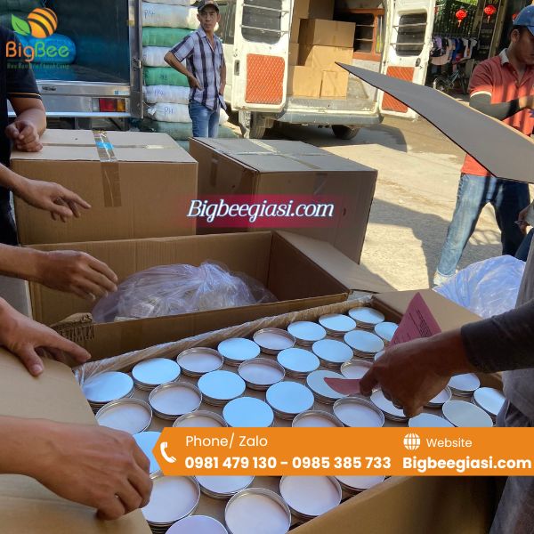 Thùng Hũ nhựa pet nắp nhôm 1000ml kèm nắp Thùng Hũ nhựa pet nắp nhôm 1000ml kèm nắp