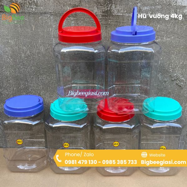 Hũ vuông có quai 4kg Hũ vuông có quai 4kg