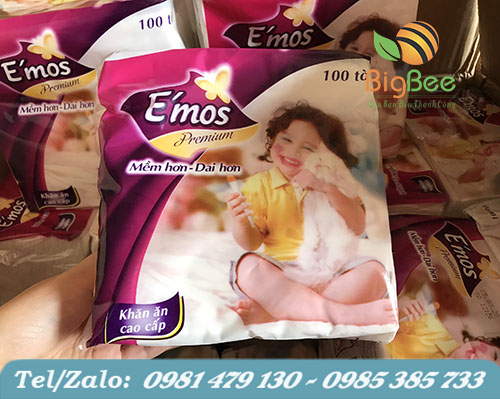 Khăn giấy vuông emos tím