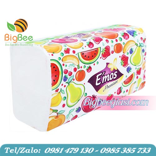 Khăn giấy lụa e'mos hoa quả 230 tờ