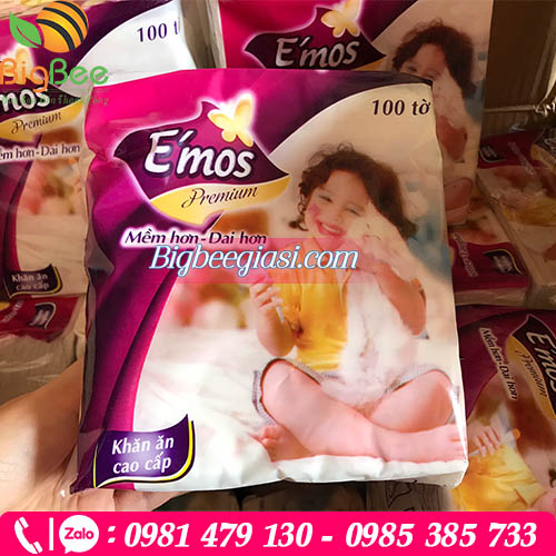 Khăn vuông emos 100 tờ/ bịch
