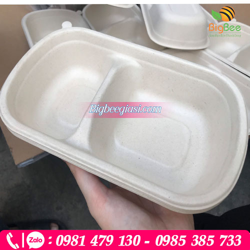 Khay bã mía 2 ngăn an toàn tiện lợi Khay bã mía 2 ngăn an toàn tiện lợi