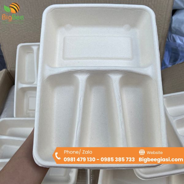 Khay đựng thực phẩm bằng bã mía Khay đựng thực phẩm bằng bã mía