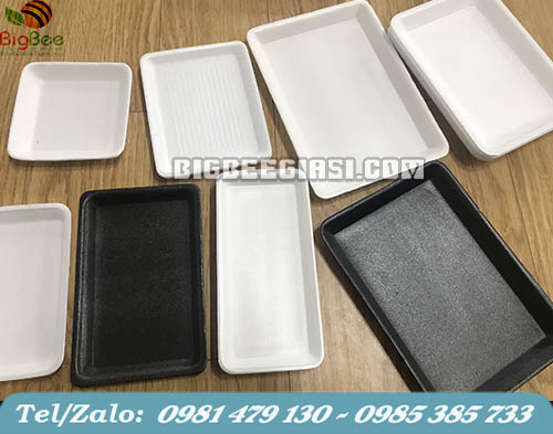 các loại khay xốp đen, khay xốp trắng