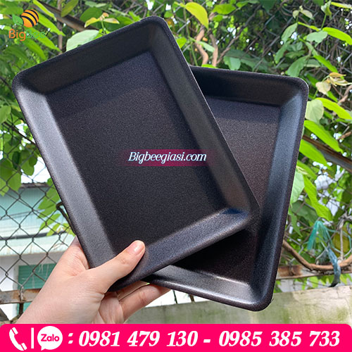 Khay xốp đen M14 sạch sẽ tiện lợi để đựng thịt cá Khay xốp đen M14 sạch sẽ tiện lợi để đựng thịt cá
